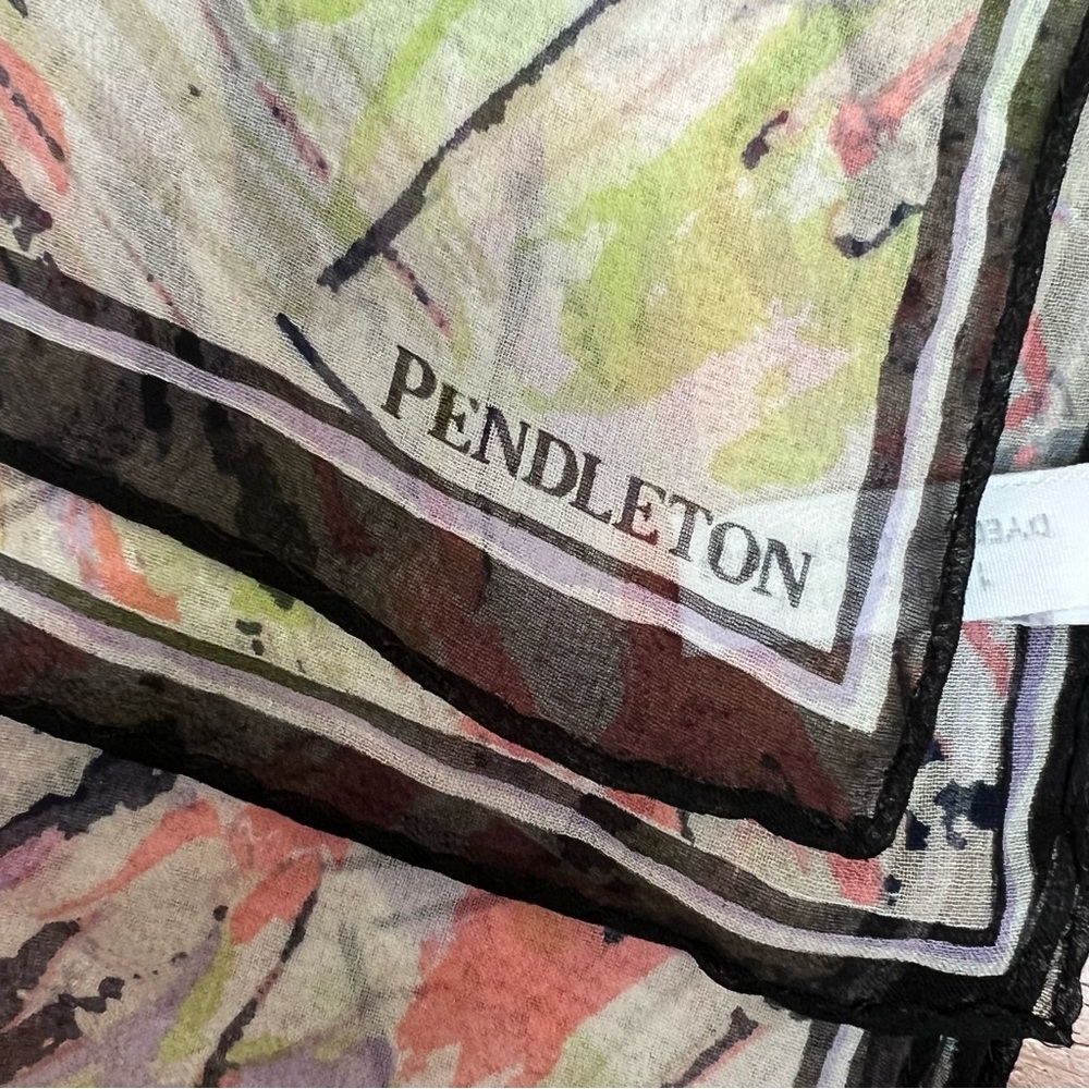 Pendleton 100% Silk Colorful Sheer Scarf - Picture 4 of 7